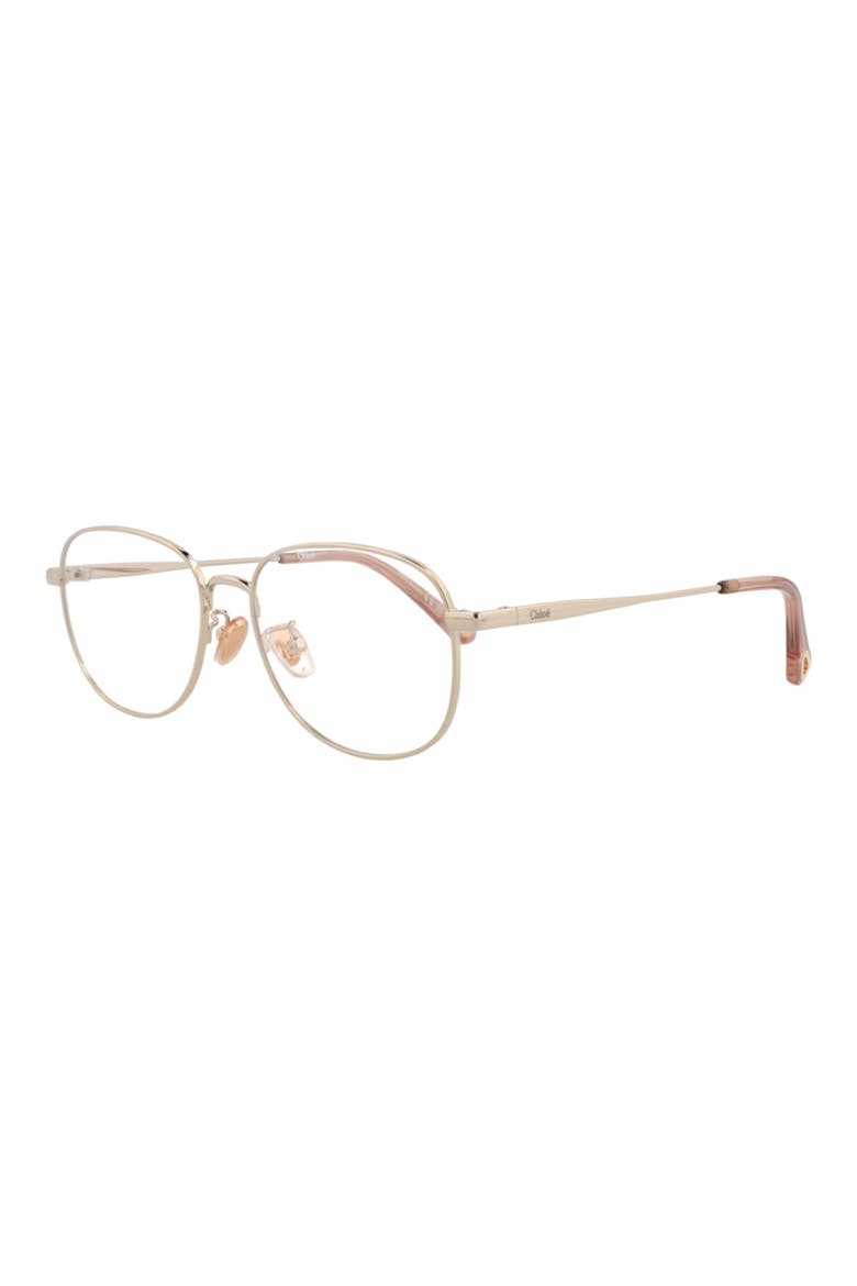 53mm Round Optical Glasses, Alternate, color, GOLD GOLD TRANSPARENT