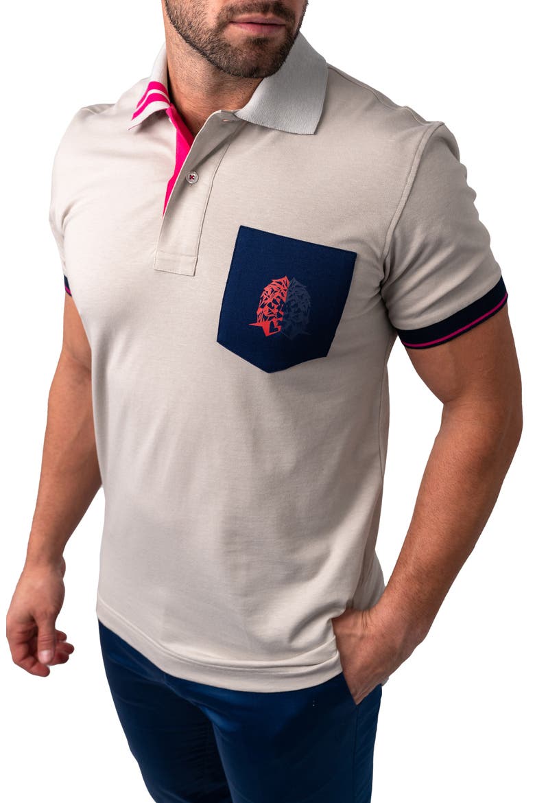 Mozartclasstip Button-Down Polo, Alternate, color, GREY