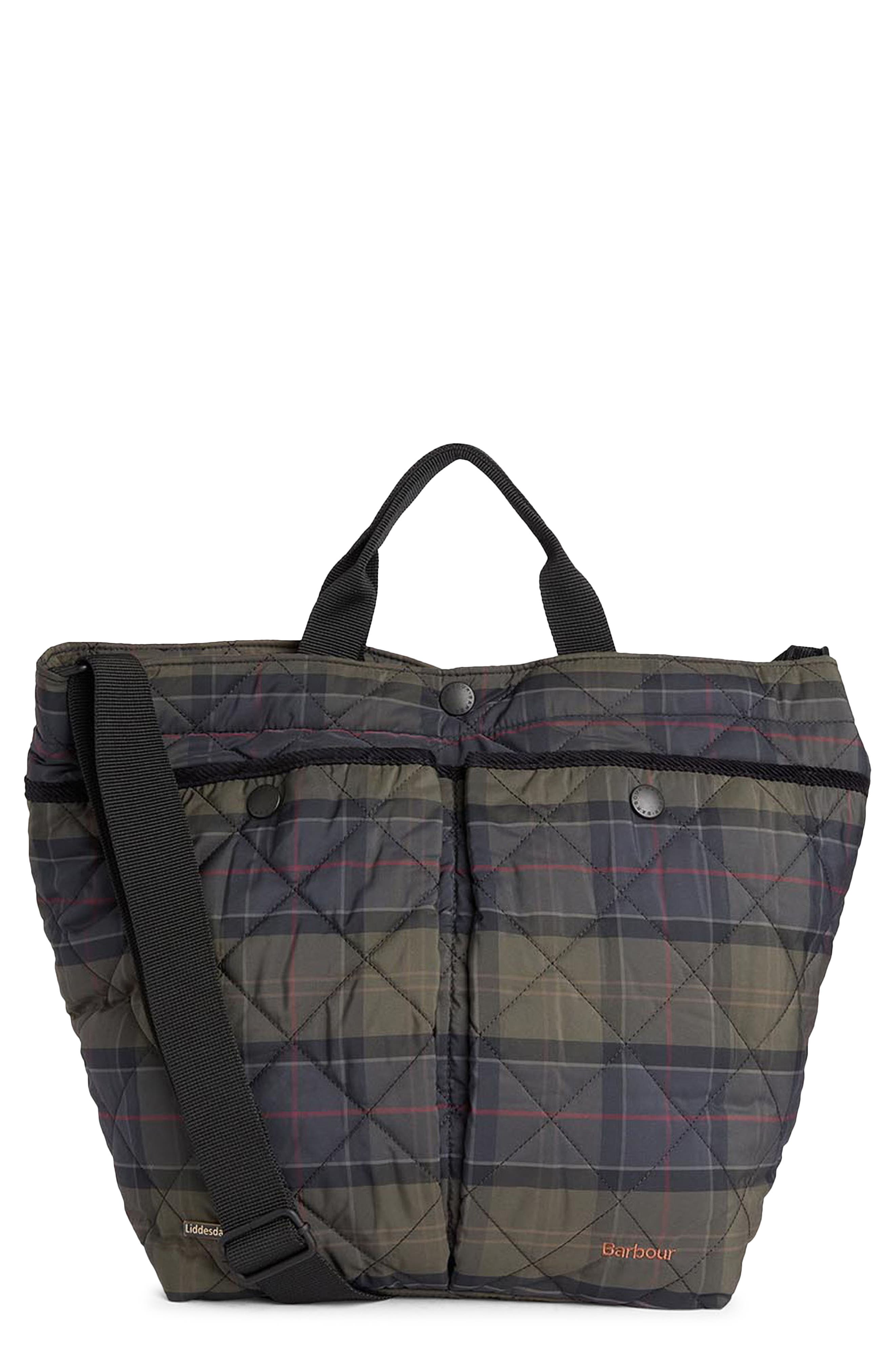 Tartan Liddesdale Quilted Tote Bag, Main, color, SHADOW CLASSIC TARTAN