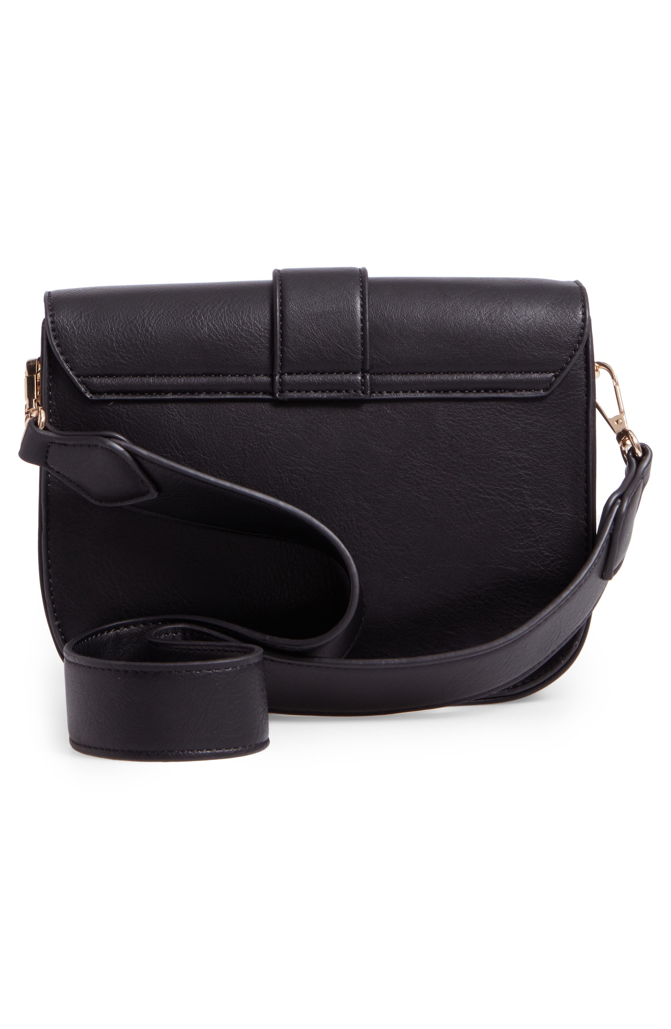 Sole Society Halima Faux Leather Flap Crossbody, Alternate, color, 