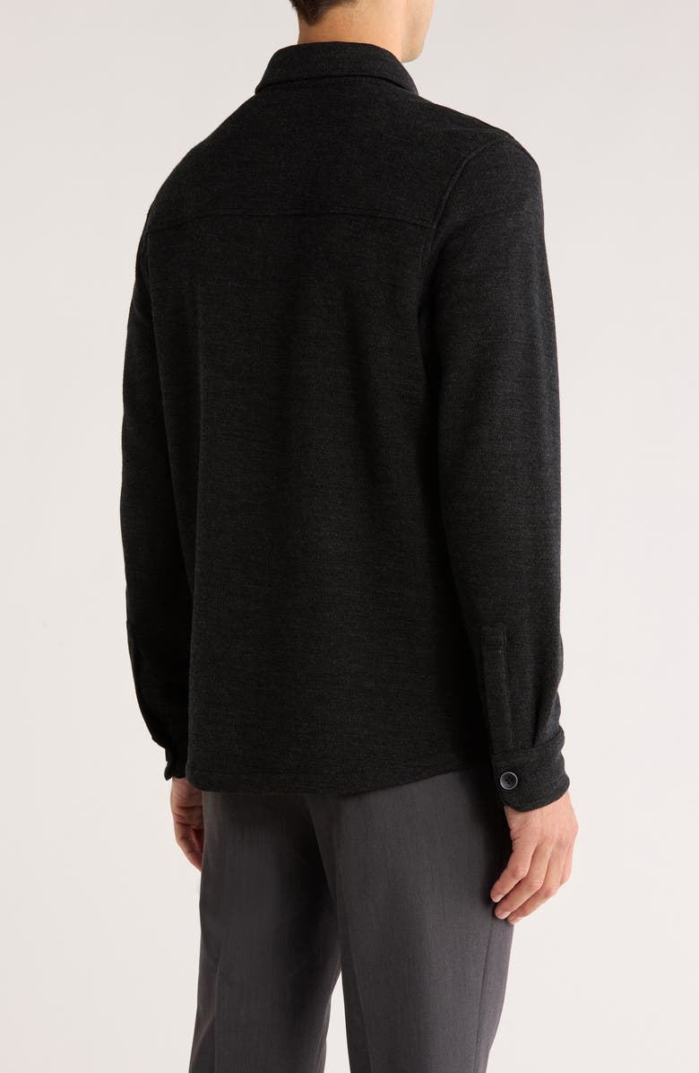 Robert Barakett Mezner Wool & Cotton Knit Overshirt, Alternate, color, Charcoal