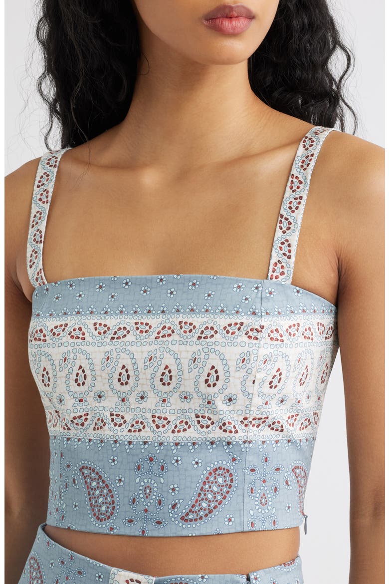 The Anya Paisley Print Crop Tank, Alternate, color, GEMSTONE MOSAIC DUSTY BLUE