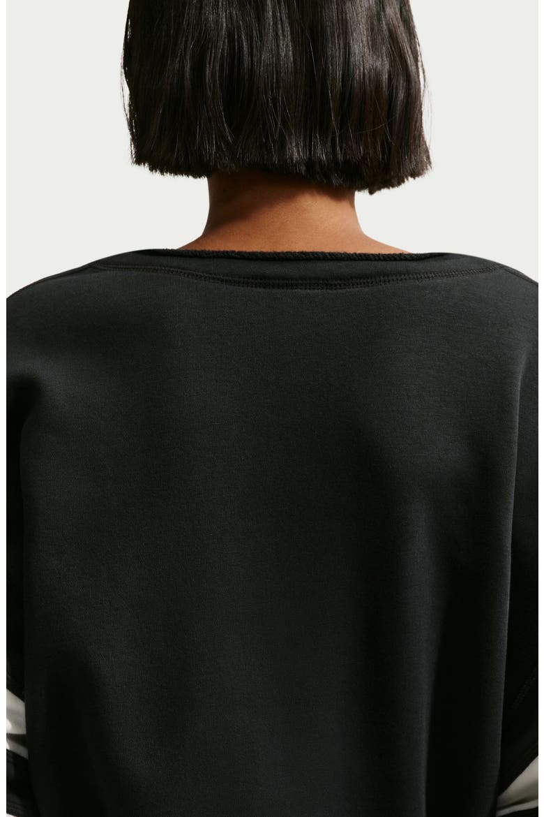 Club Fleece V-Neck Sweatshirt, Alternate, color, BLACK/ SAIL/ SAIL