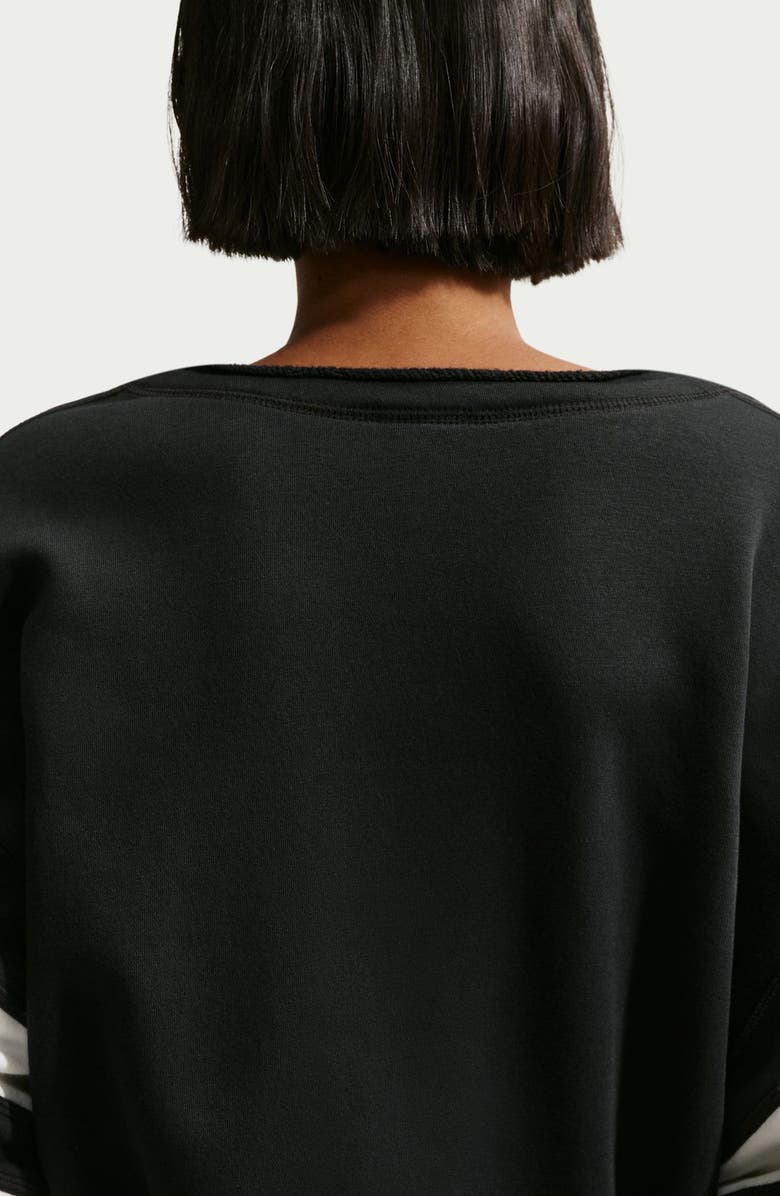 Nike Club Fleece V-Neck Sweatshirt, Alternate, color, Black/ Sail/ Sail