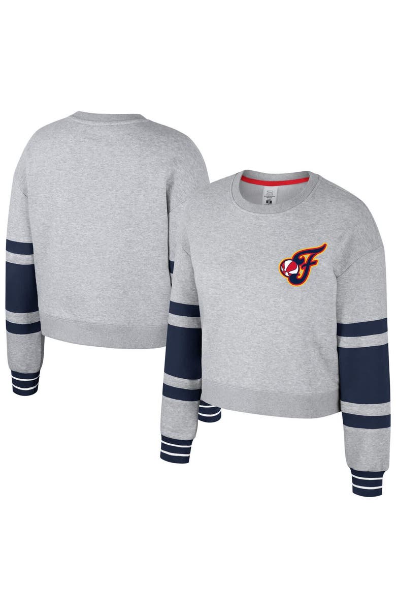 Stadium Essentials Unisex Stadium Essentials  Heather Gray Indiana Fever Cropped Pullover Sweatshirt, Alternate, color, 