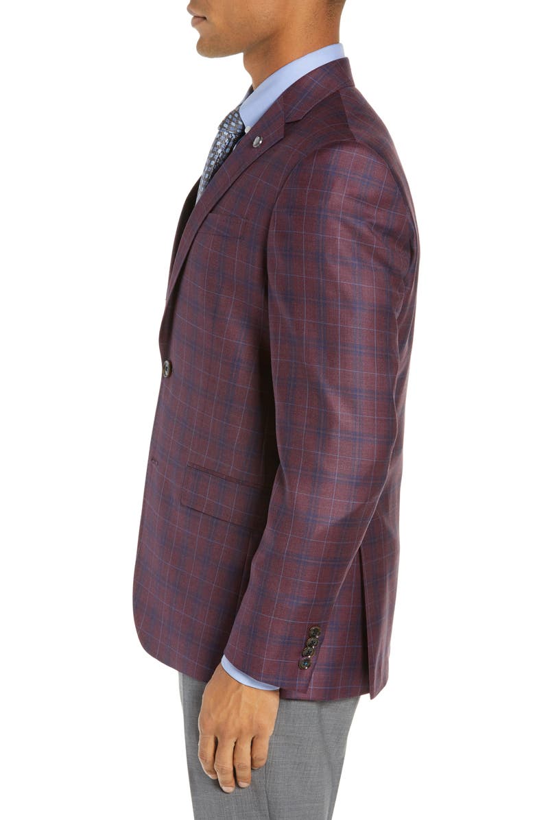 Ted Baker London Jay Trim Fit Plaid Wool Sport Coat, Alternate, color, 