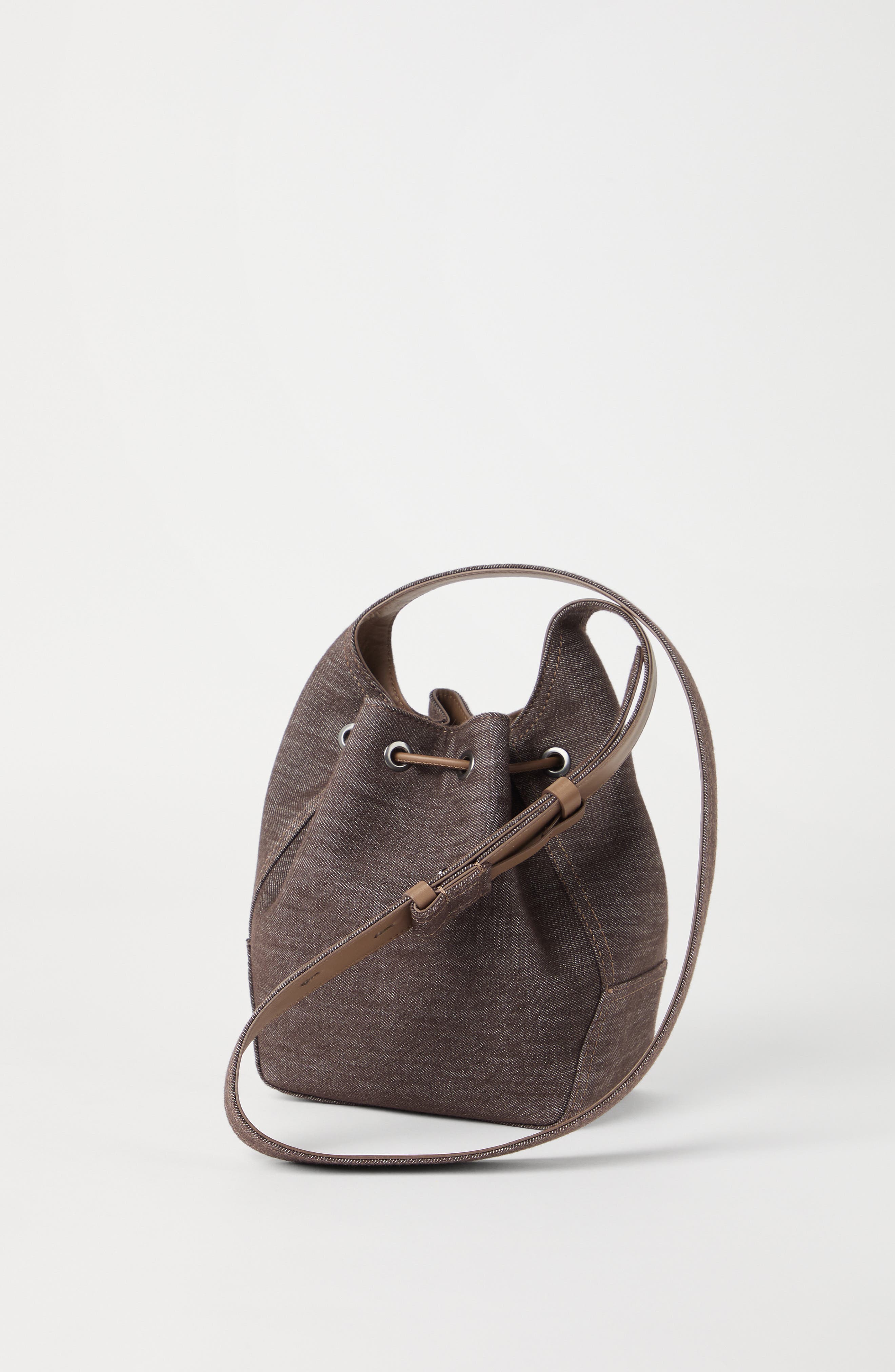Brunello Cucinelli Denim small BC Duo Bucket bag, Alternate, color, 
