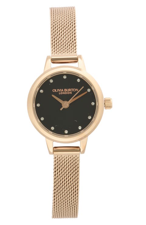 Mini Dial Mesh Strap Watch, 23mm