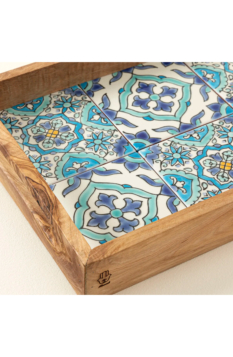 Uncommon Goods Sea & Sky Tunisian Tile Tray by Kamsah, Alternate, color, 
