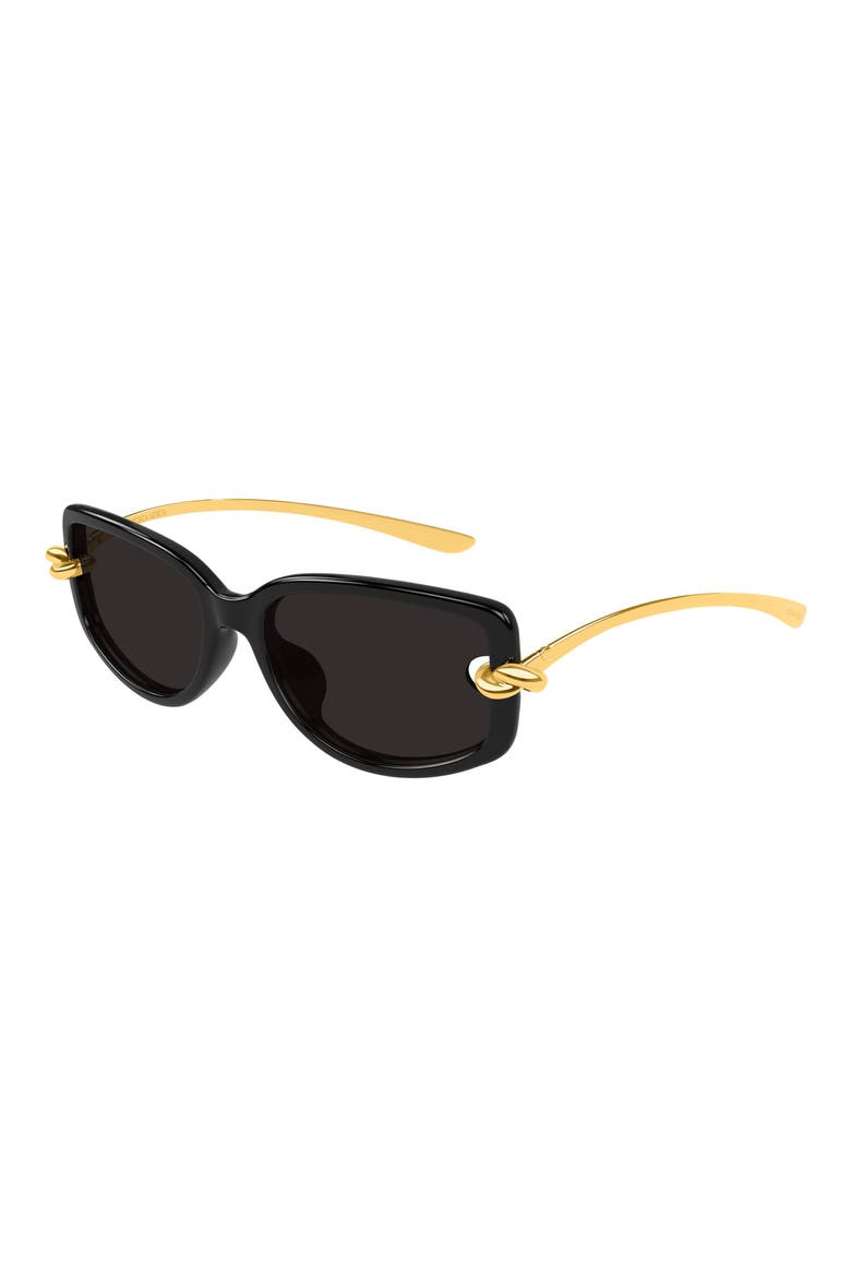 BV1440SA Rectangle Sunglasses, Alternate, color, BLACK