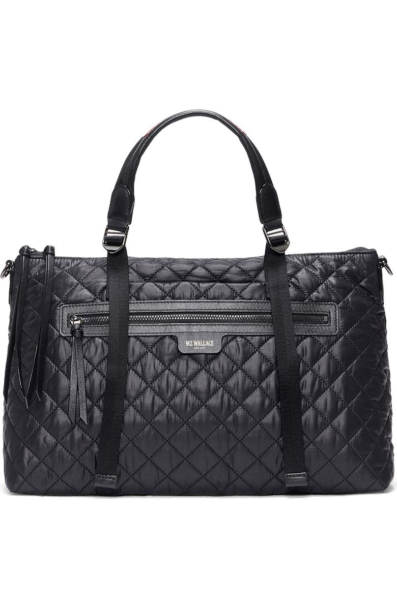 MZ Wallace Medium Park Quilted Nylon Satchel, Main, color, Black