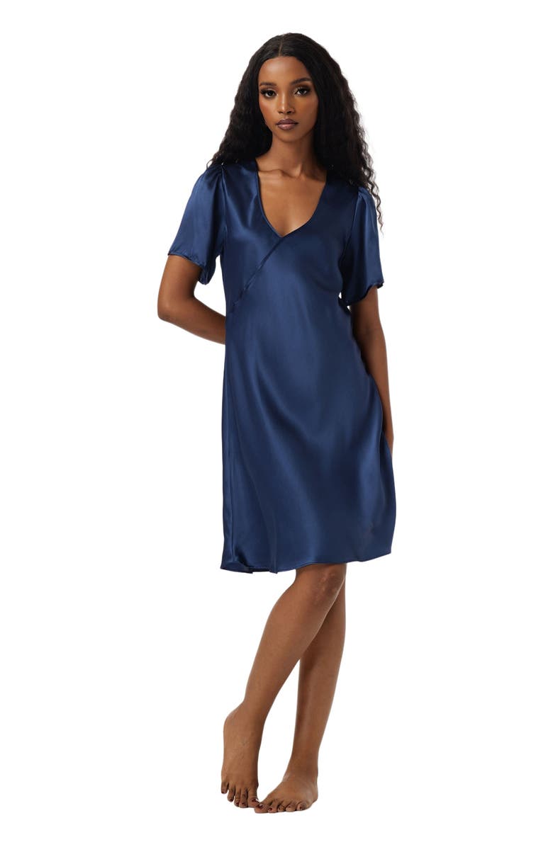 SILKSILKY Pure Silk Casual Smock Nightgown, Main, color, 