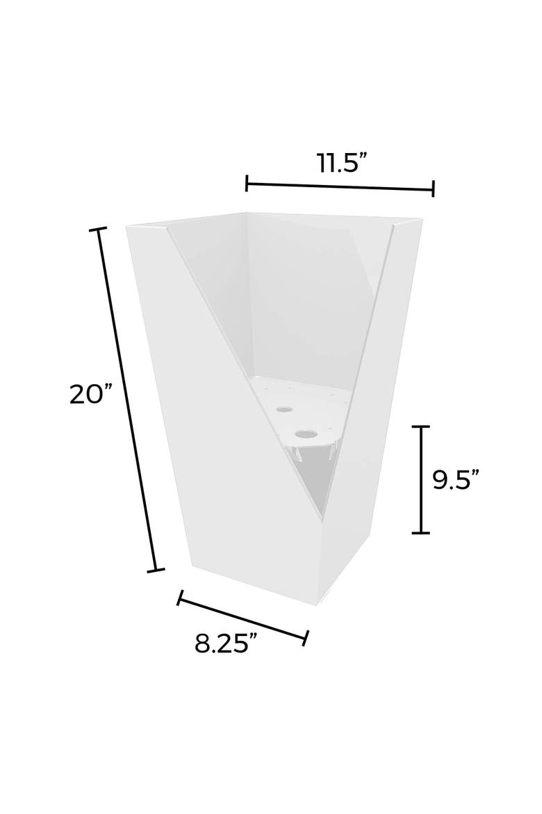 20 Inch Finley Tall Tapered Square Planter, Casper White, Alternate, color, White