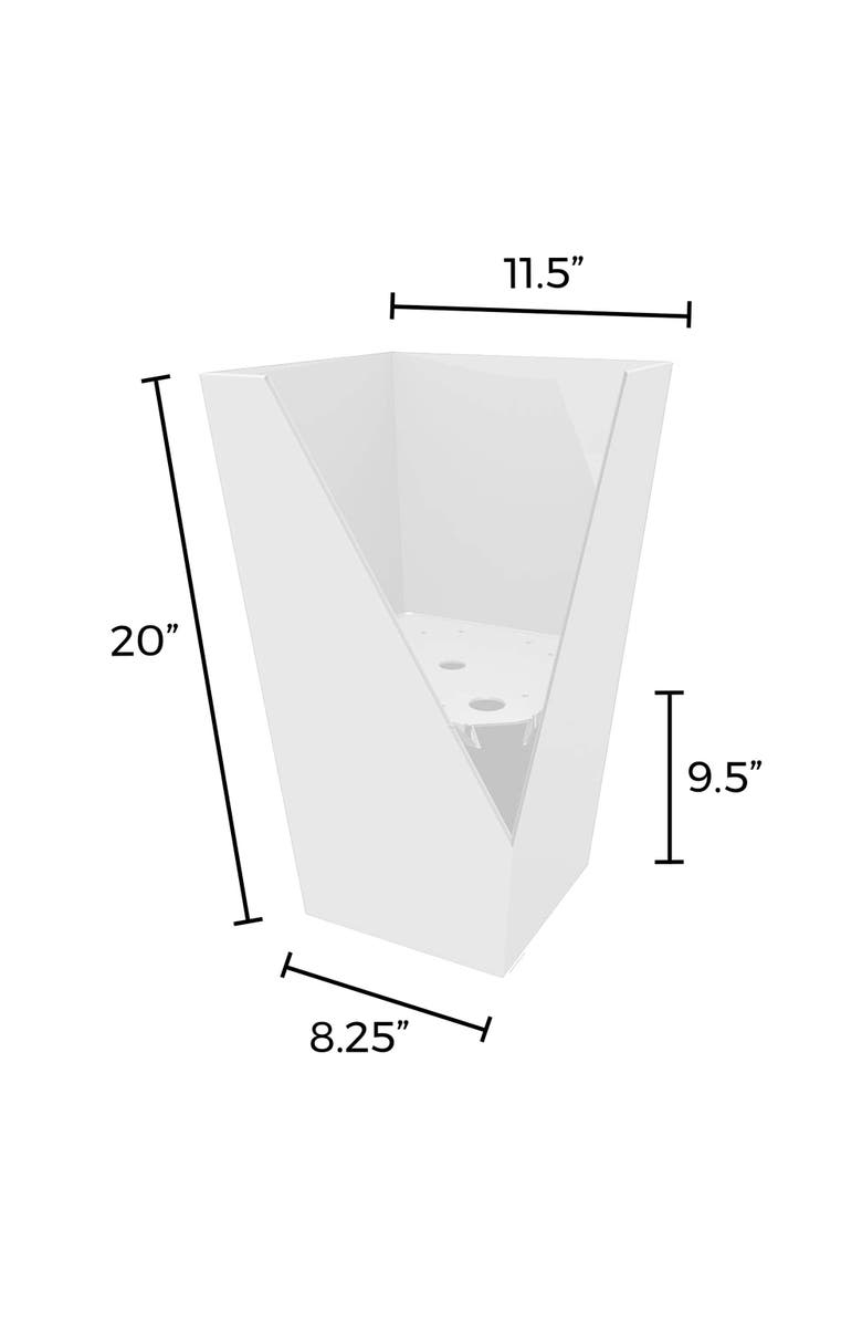 Bloem 20 Inch Finley Tall Tapered Square Planter, Casper White, Alternate, color, White