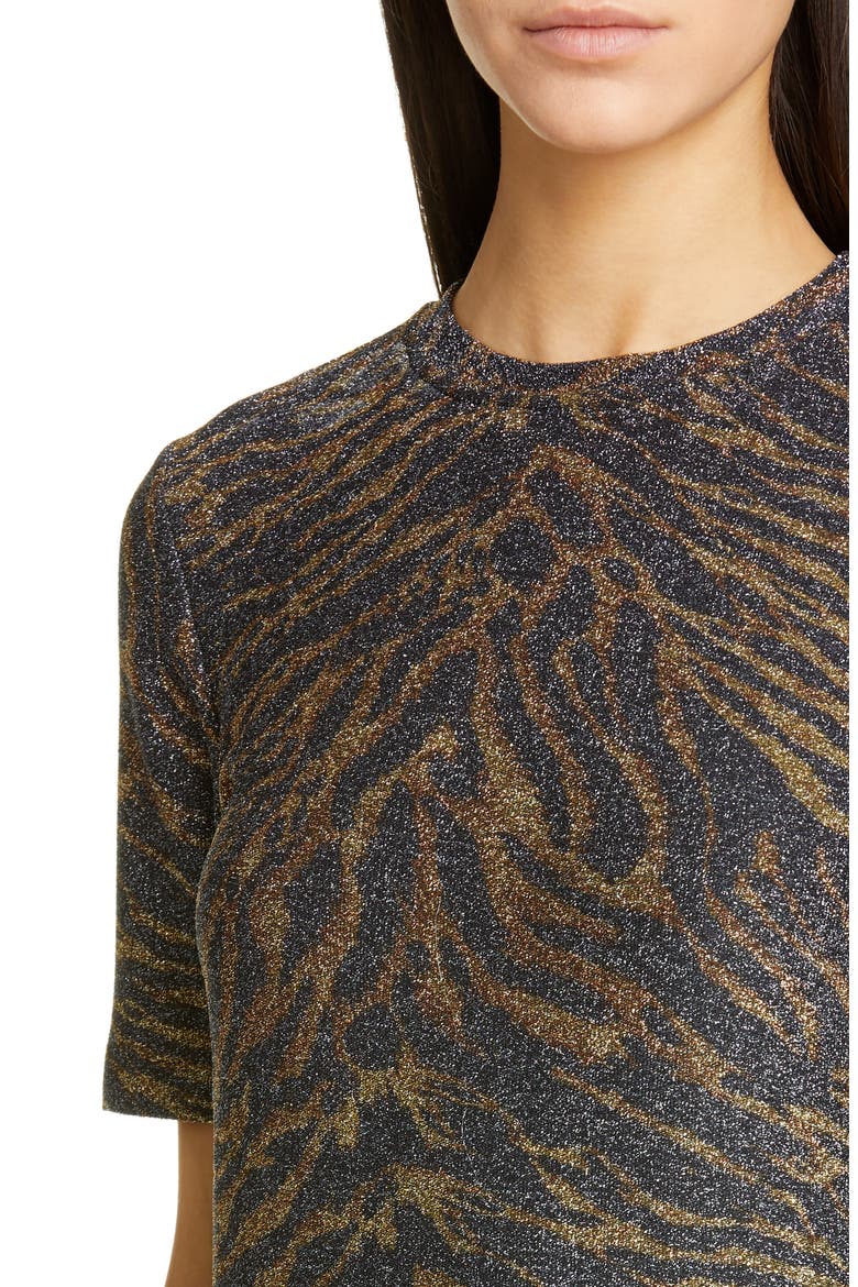 Tiger Print Metallic Jersey Tee, Alternate, color, TIGER