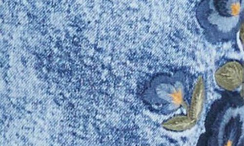 Driftwood Charlee Patch Pocket X Bouquet Embroidered Wide Leg Jeans In Multi