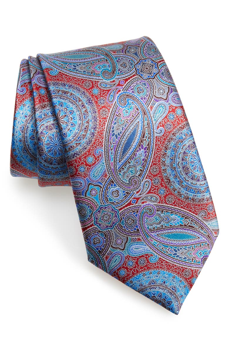 ZEGNA Ermenegildo Zegna Venticinque Paisley Silk Tie, Main, color, 