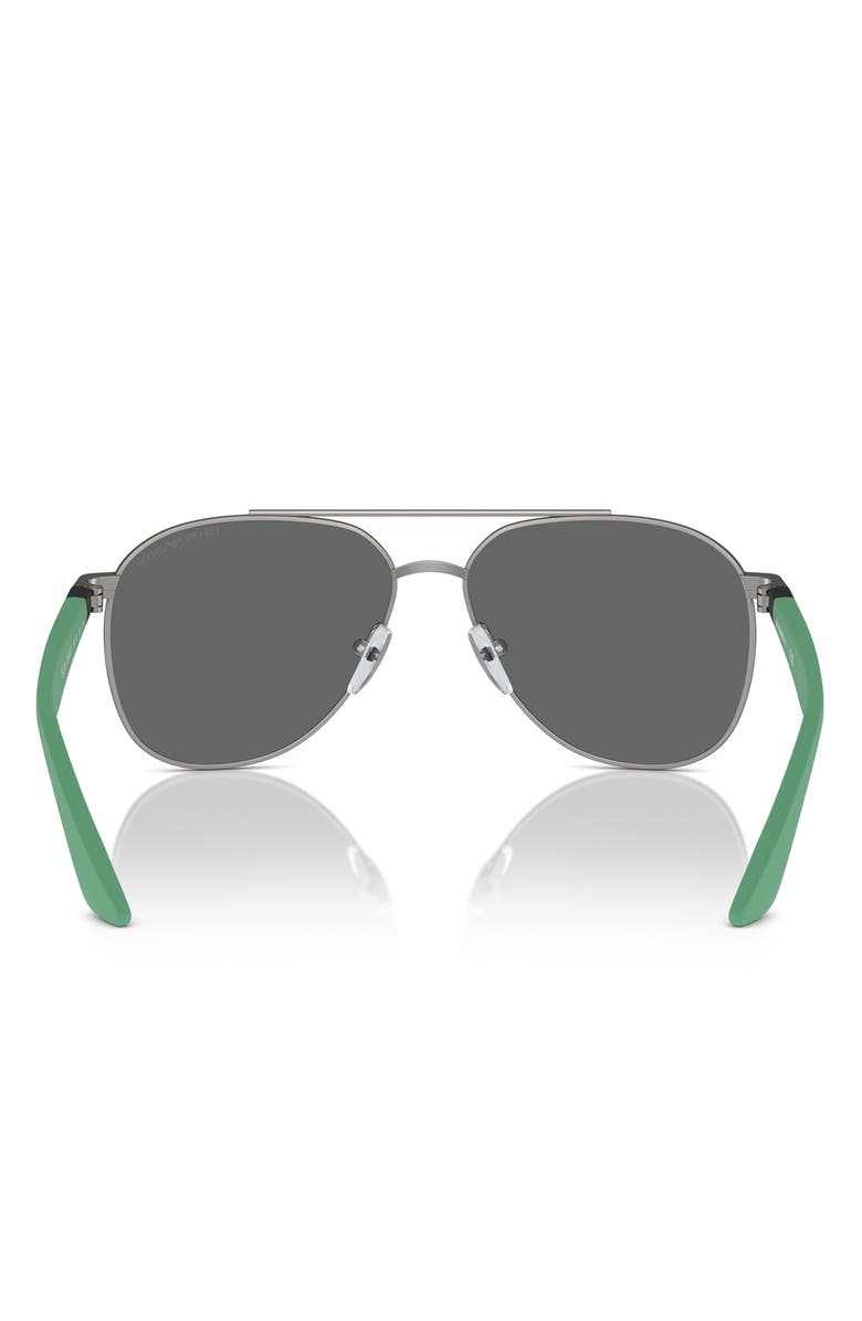 Emporio Armani 53mm Pilot Sunglasses, Alternate, color, Matte Gunmetal / Dark Grey
