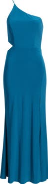 Jump Apparel One-Shoulder Side Cutout Gown