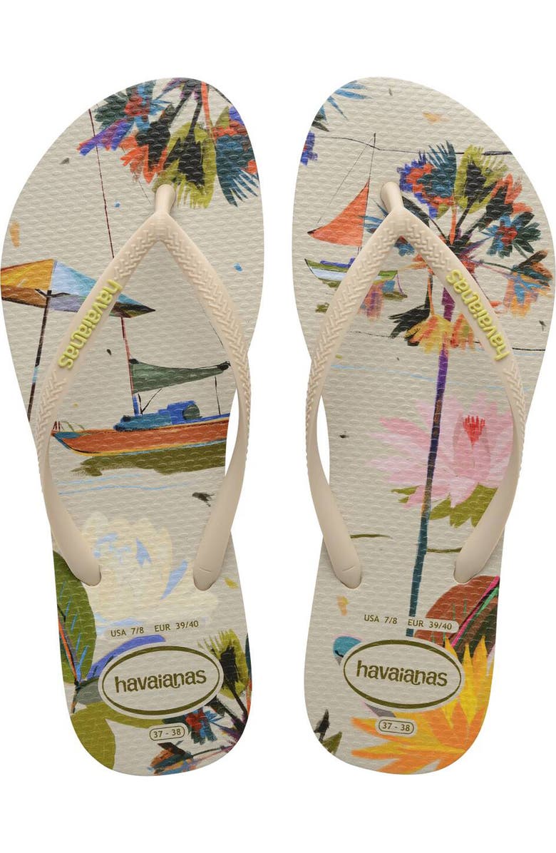 Havaianas Slim Summer Bliss Flip Flop, Alternate, color, Beige