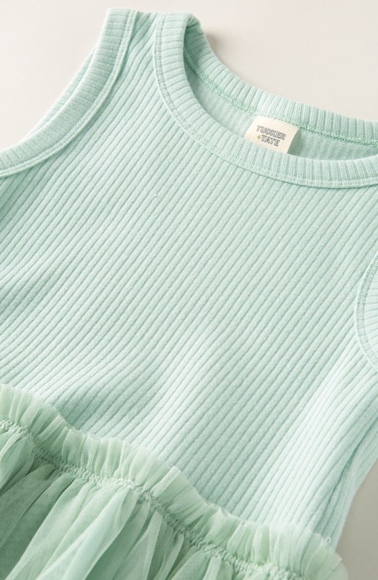 Tucker + Tate Kid's Mixed Media Tutu Dress, Alternate, color, Green Flora