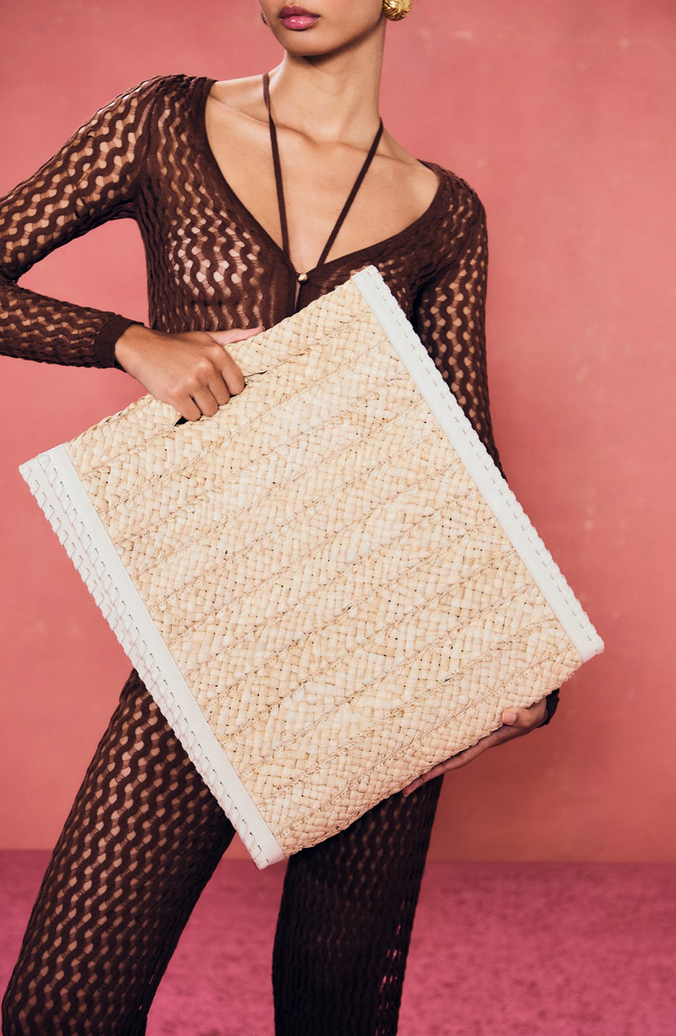 Cult Gaia Remi Woven Raffia Tote Bag, Alternate, color, Natural