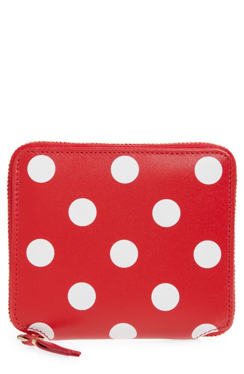 Dot Print Leather Wallet