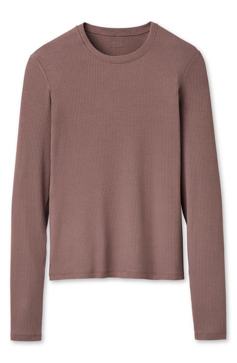Aidelene Long Sleeved Ribbed Tee