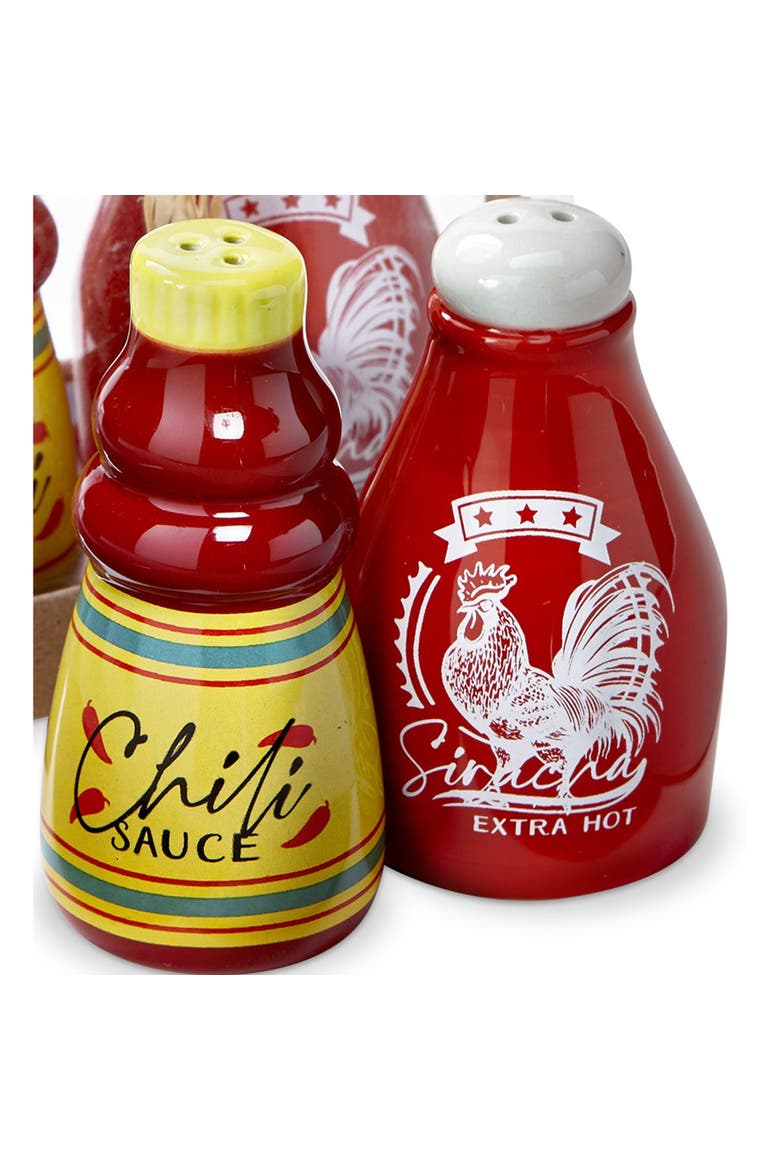 Hot Sauce Collectible Ceramic Salt and Pepper Shakers Set, Alternate, color, Red