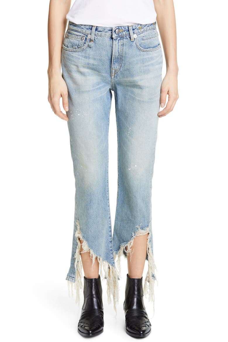 Spiral Kick Ripped Bootcut Jeans, Main, color, CHERYL