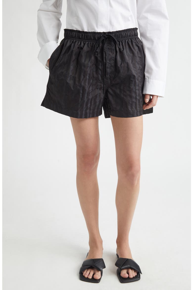 Rain Stripe Swim Shorts, Main, color, BLACK RAIN STRIPE