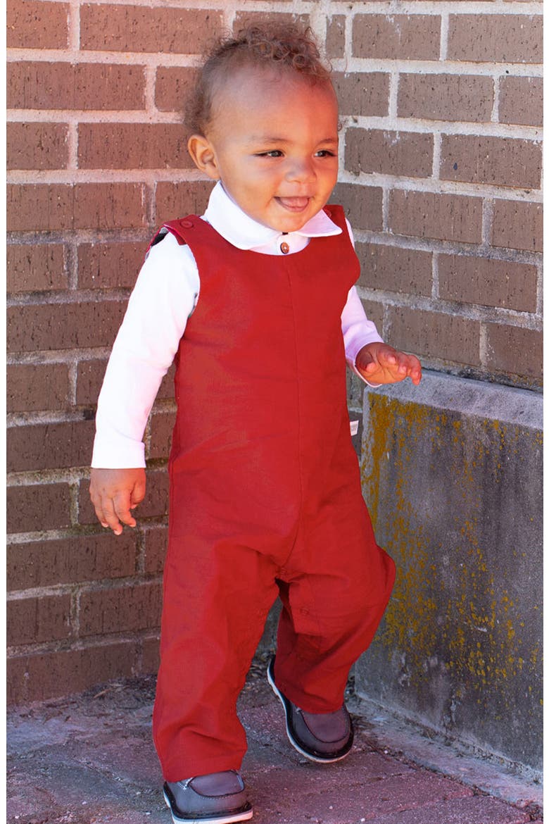 Polo Bodysuit & Overalls Set, Alternate, color, RED