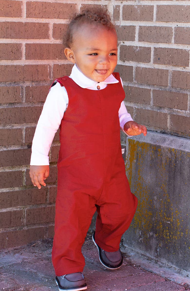 RuggedButts Polo Bodysuit & Overalls Set, Alternate, color, 