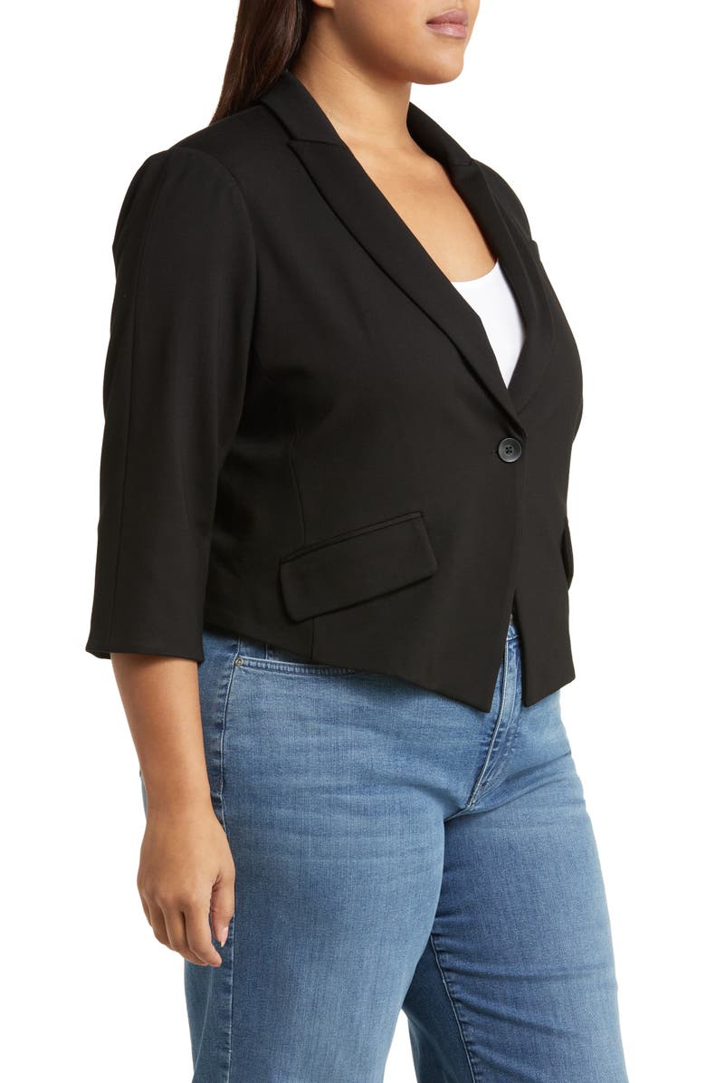 Wit & Wisdom Three Quarter Sleeve Crop Blazer, Alternate, color,