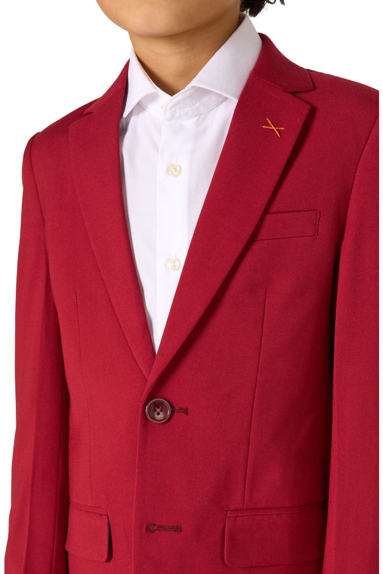Kids' Daily Bright Burgundy Stretch Suit, Alternate, color, RED