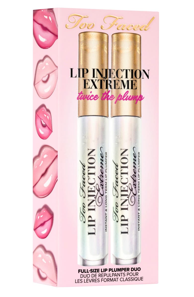Too Faced Lip Injection Extreme Twice the Plump Lip Gloss Duo (Nordstrom Exclusive) $58 Value, Alternate, color, Clear