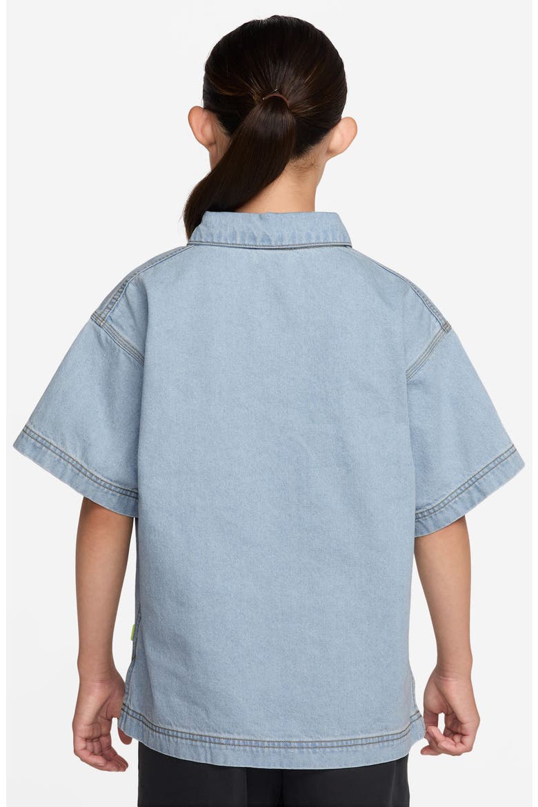 Kids' Short Sleeve Denim Polo, Alternate, color, 440 LT ARMORY BLUE/ARMORY BLU
