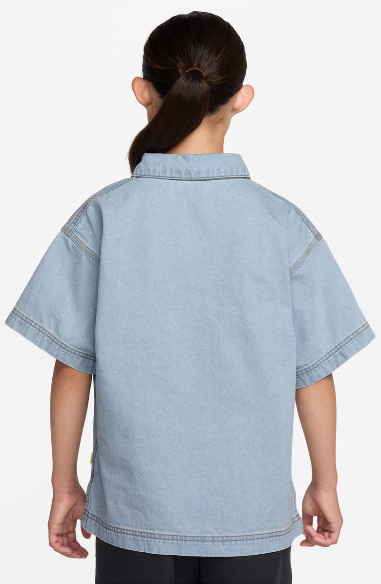 Nike Kids' Short Sleeve Denim Polo, Alternate, color, 440 Lt Armory Blue/Armory Blu