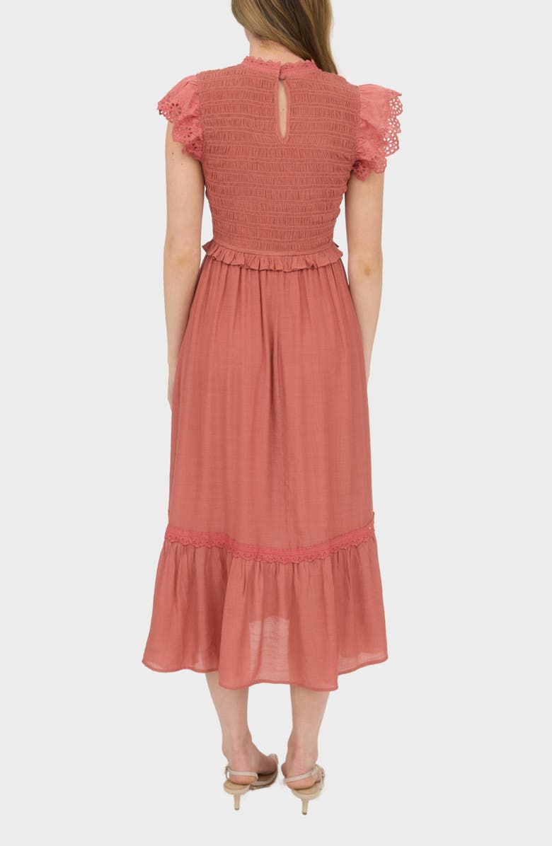 Blu Pepper Smocked Maxi Dress, Alternate, color, Terracotta