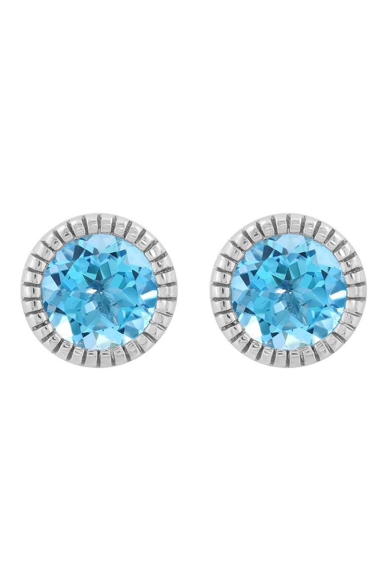 Sterling Silver Blue Topaz Stud Earrings, Alternate, color, BLUE