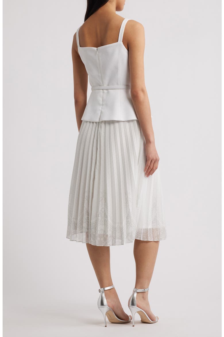 Mix Media Sleeveless Midi Dress, Alternate, color, IVORY MULTI