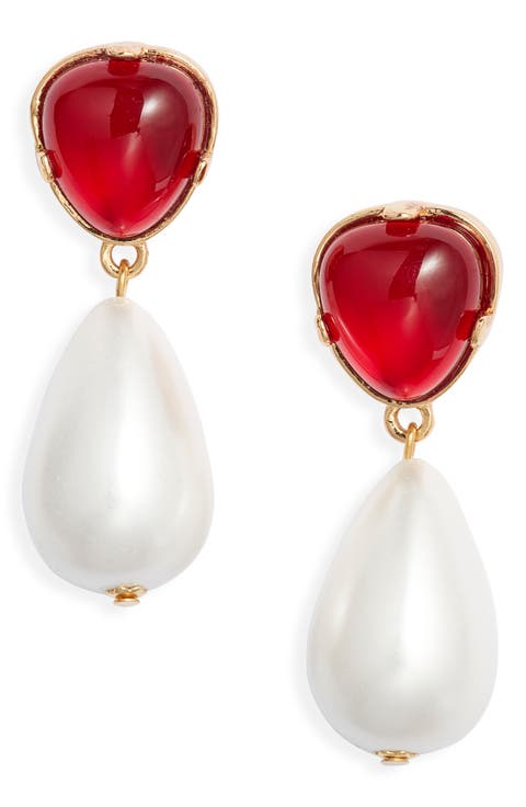 Faux Pearl Drop Earrings