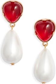 Kenneth Jay Lane Faux Pearl Drop Earrings