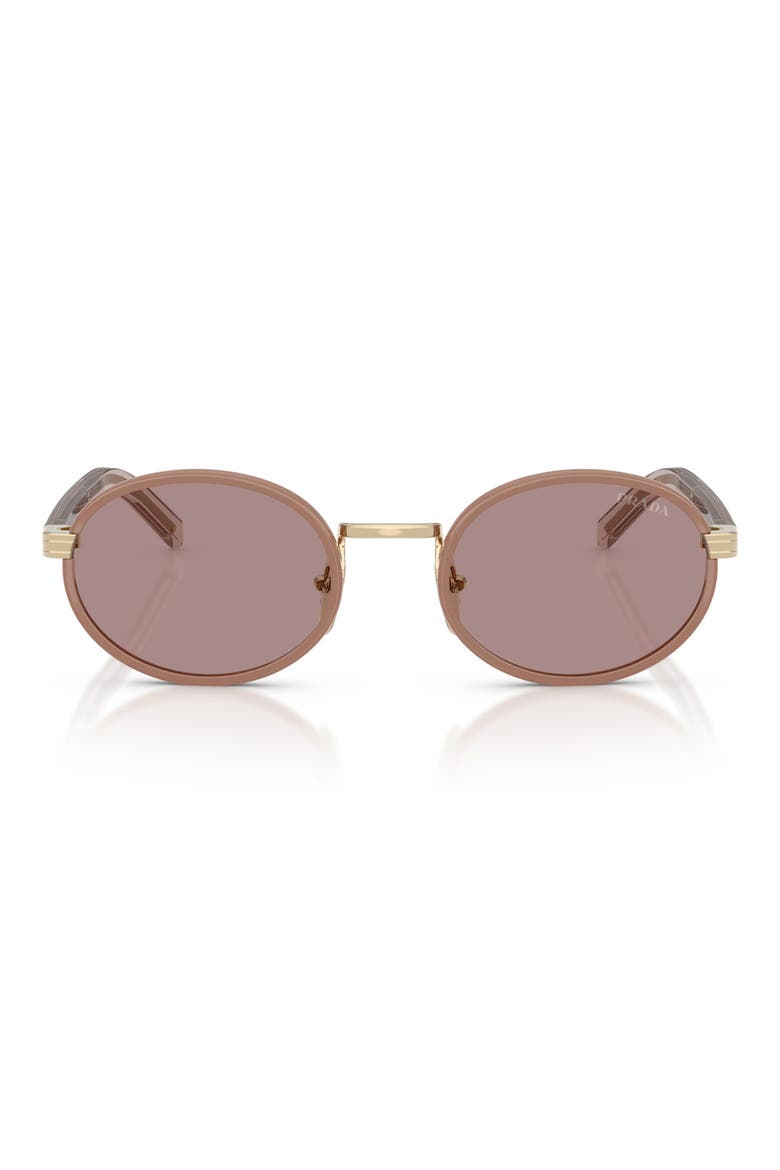 52mm Oval Sunglasses, Main, color, PECAN/ LIGHT PURPLE BROWN
