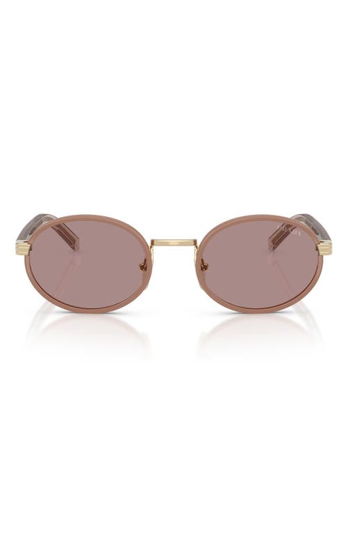Prada Womens Brown Pr B56s Round-frame Metal Sunglasses In Brown