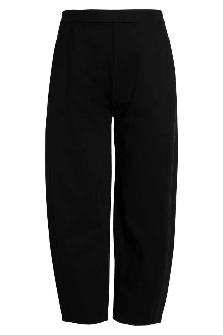 Lantern Double Knit Ankle Pants, Alternate, color, BLACK