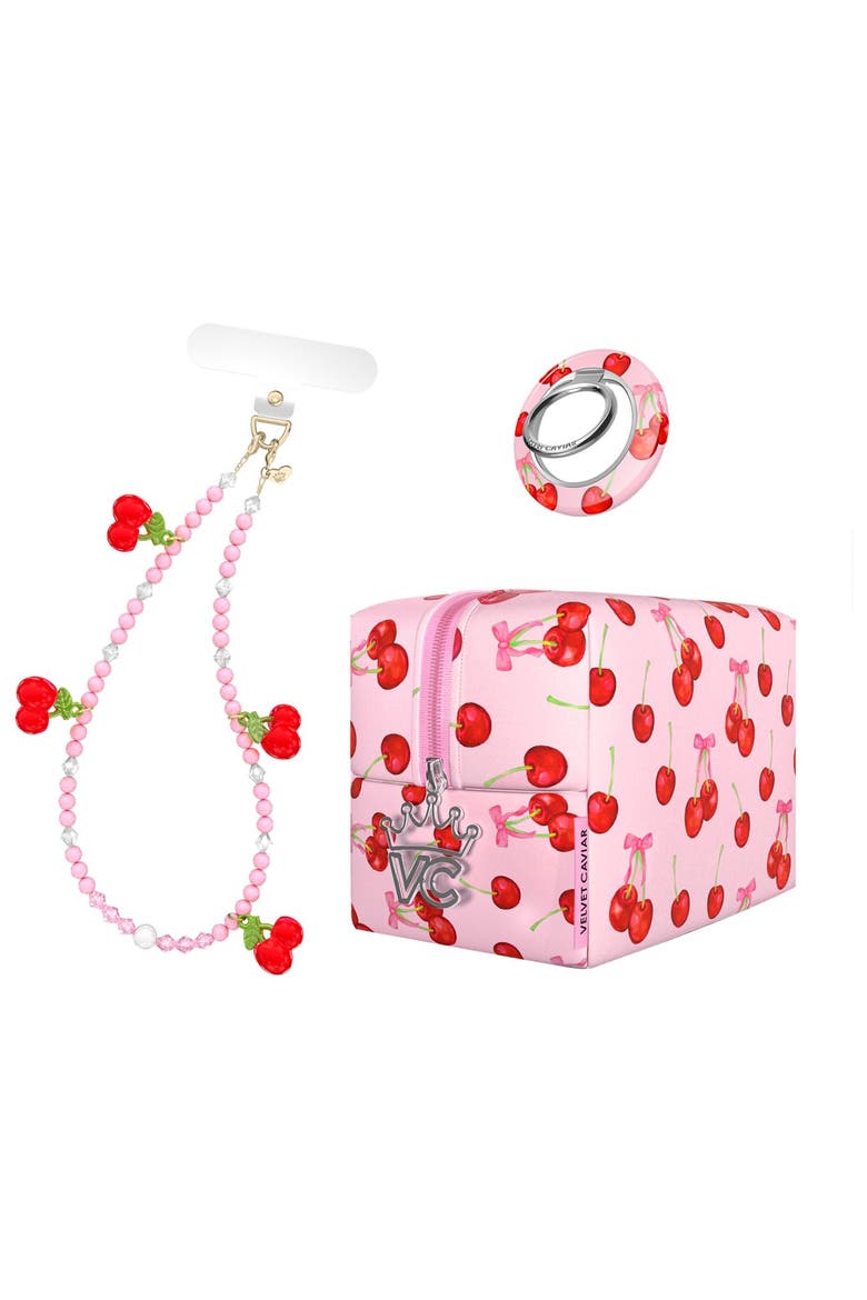 Fashion Set with Phone Charm, Grip Ring, and Travel Bag, Main, color, Red Multicolor