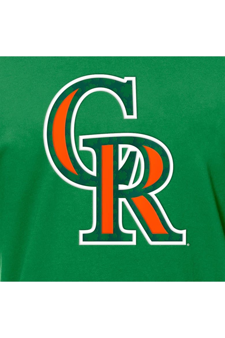 Men's New Era  Kelly Green Colorado Rockies St. Patrick's Day Shamrock Fill T-Shirt, Alternate, color, Kelly Green