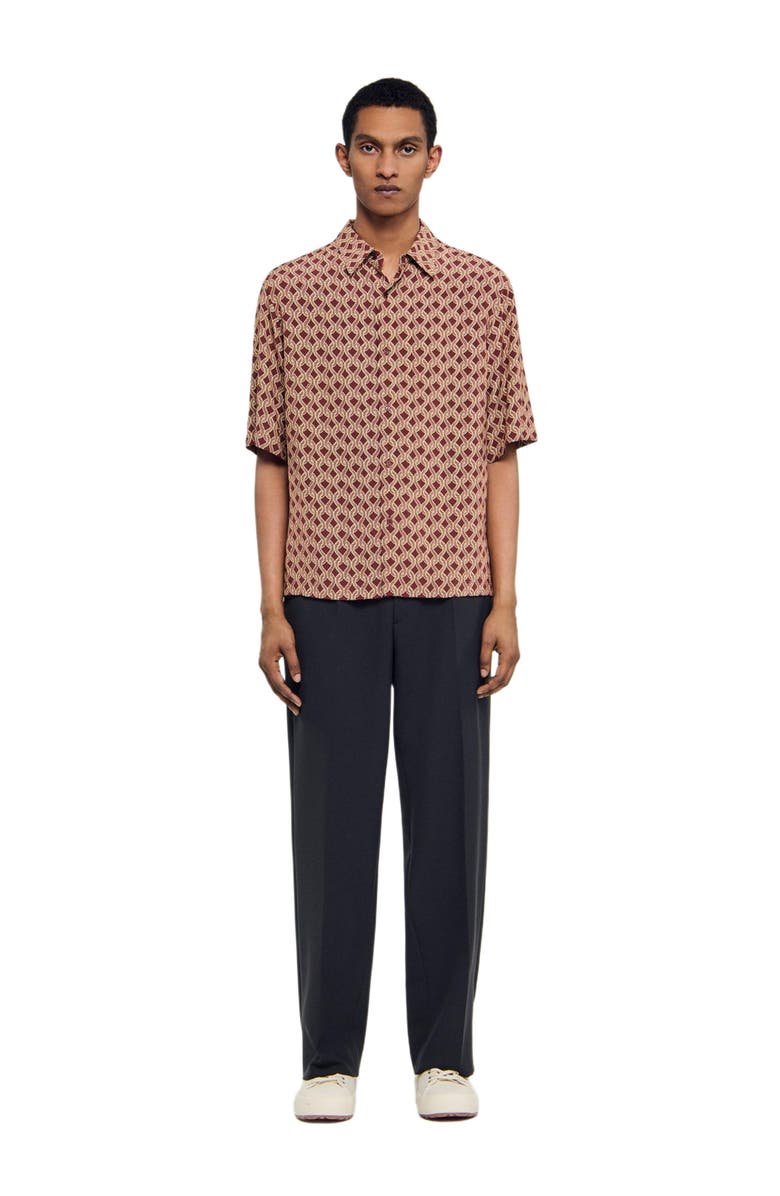 SANDRO Rope print shirt, Main, color, Terra