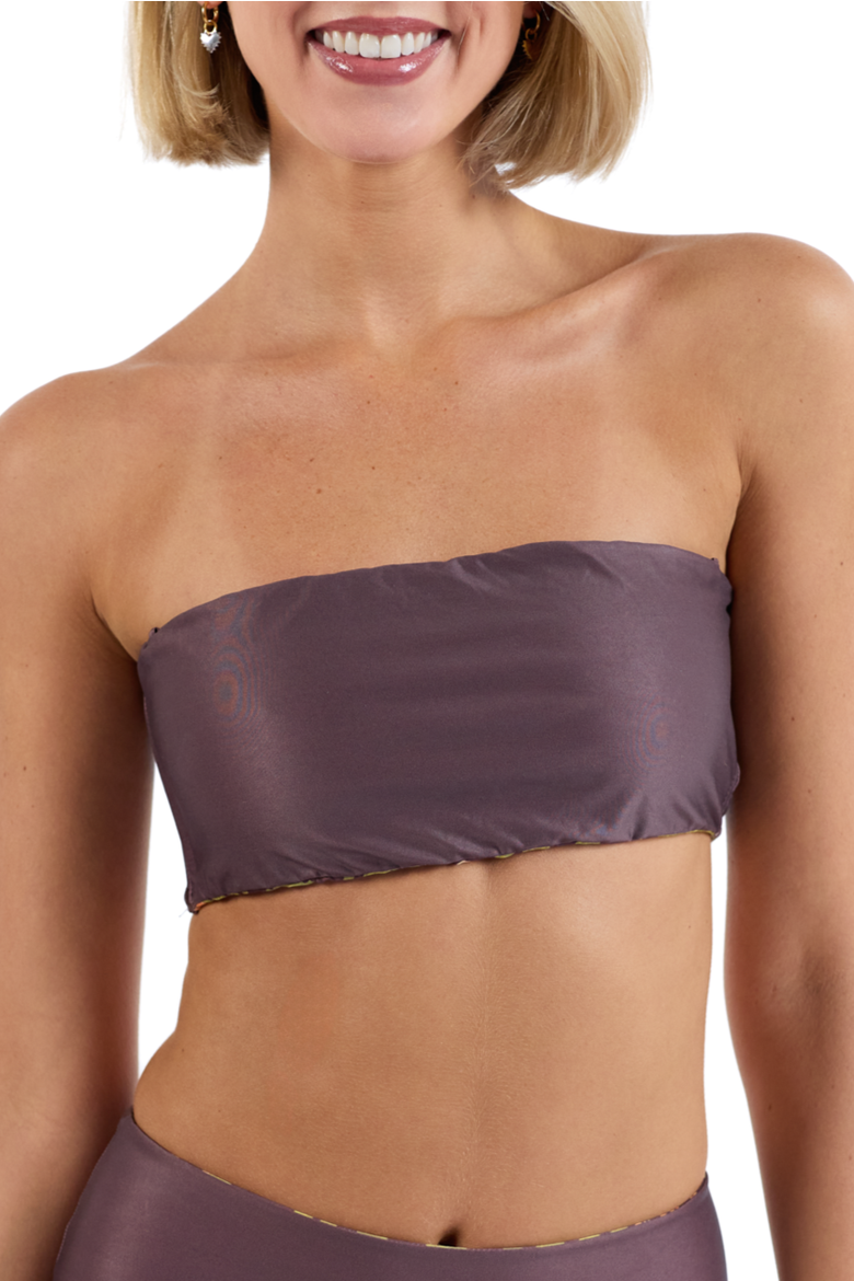 The Africa - Bandeau Bikini Top Reversible, Alternate, color, Brown